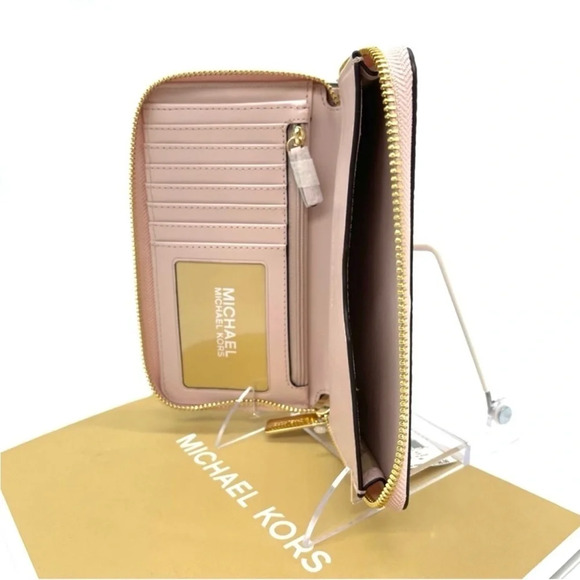 Michael Kors Large Flat MF Phone Case Wallet Light Pink - Picture 8 of 9